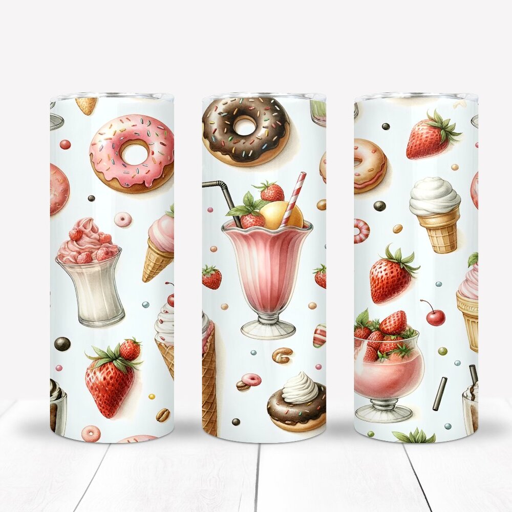 Sweet Treats 20oz Tumbler, Kawaii Travel Mug, Cup with Lid